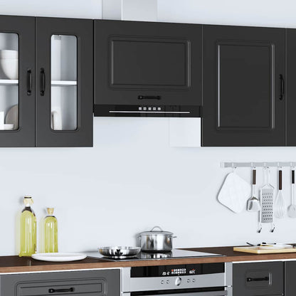 vidaXL Kitchen Wall Cabinet "Kalmar" Black Engineered Wood