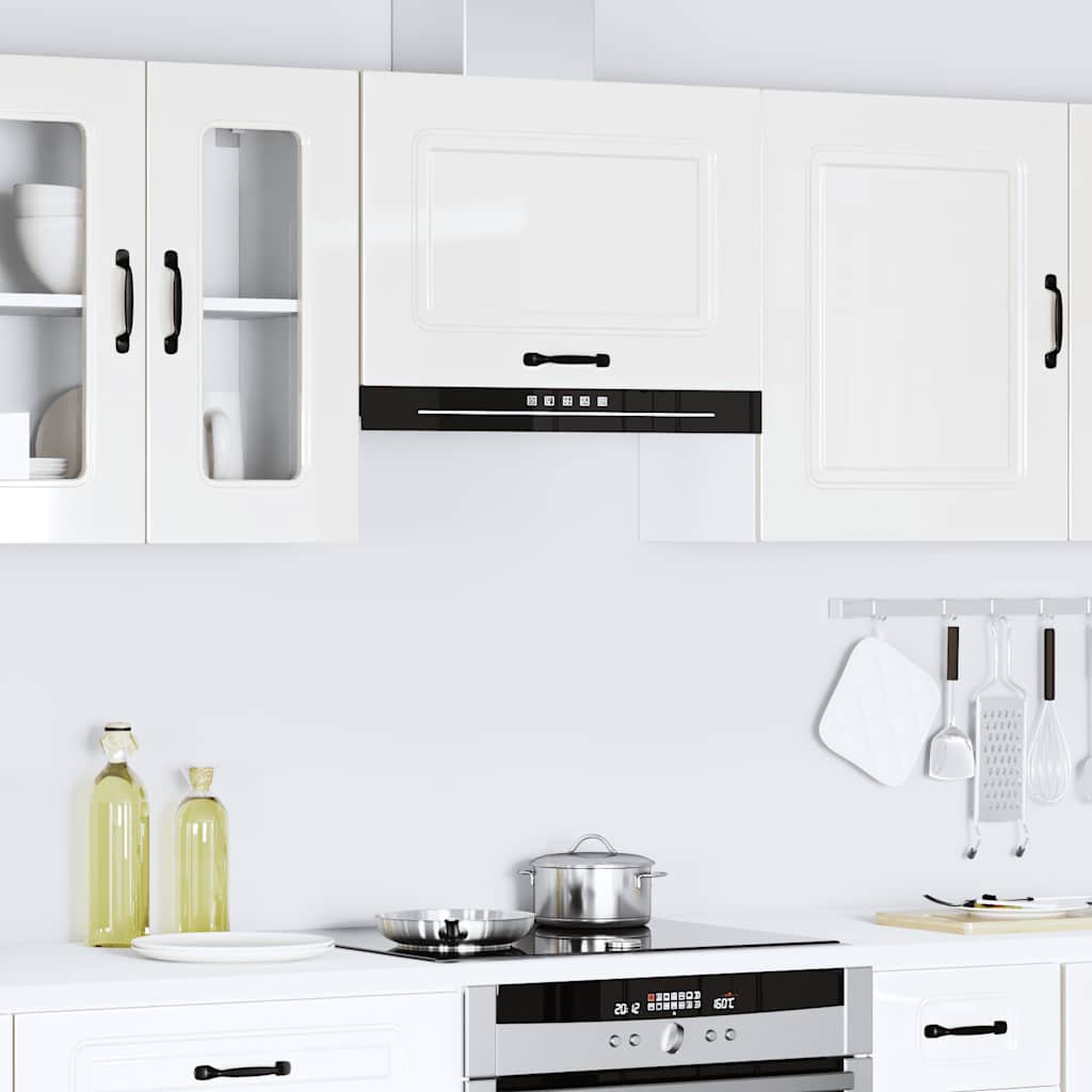vidaXL Kitchen Wall Cabinet "Kalmar" High Gloss White Engineered Wood