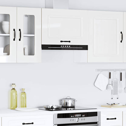 vidaXL Kitchen Wall Cabinet "Kalmar" High Gloss White Engineered Wood