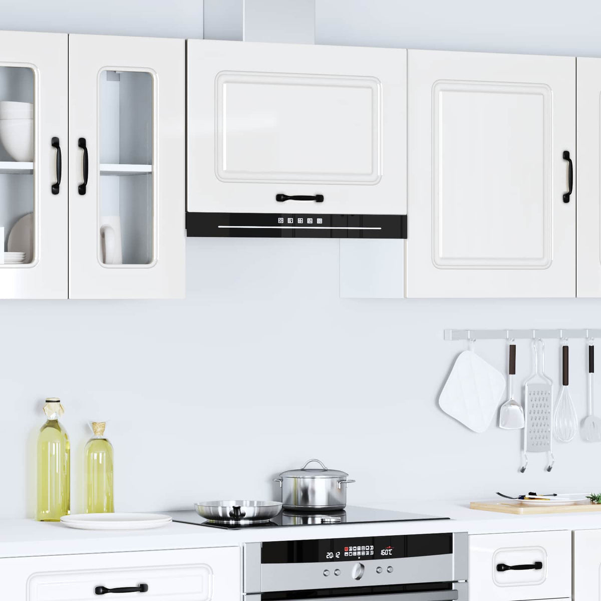 vidaXL Kitchen Wall Cabinet "Kalmar" High Gloss White Engineered Wood