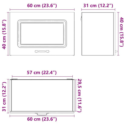 vidaXL Kitchen Wall Cabinet Kalmar Concrete Grey Engineered Wood