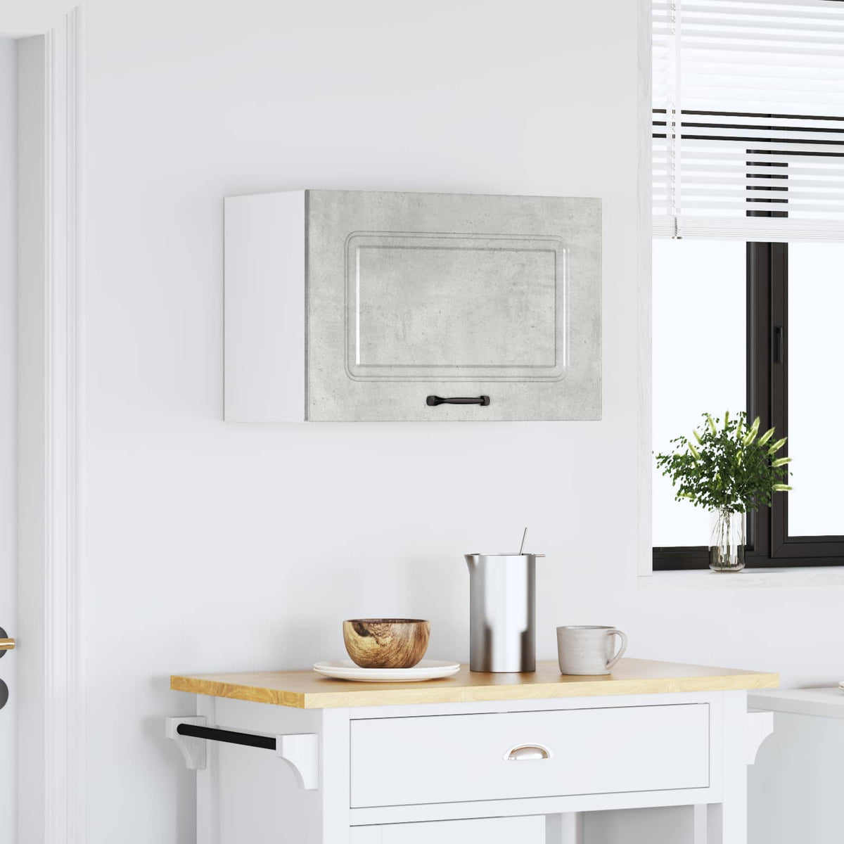 vidaXL Kitchen Wall Cabinet "Kalmar" Concrete Grey Engineered Wood