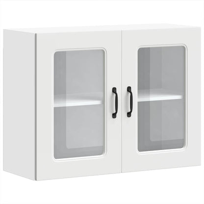 vidaXL Kitchen Wall Cabinet with Glass Door "Kalmar" White Engineered Wood