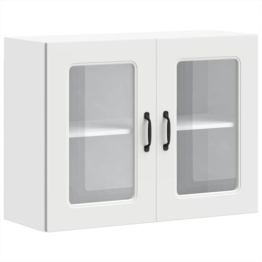 vidaXL Kitchen Wall Cabinet with Glass Door "Kalmar" White Engineered Wood