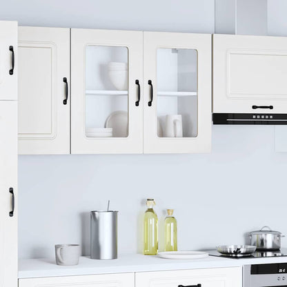 vidaXL Kitchen Wall Cabinet with Glass Door "Kalmar" White Engineered Wood