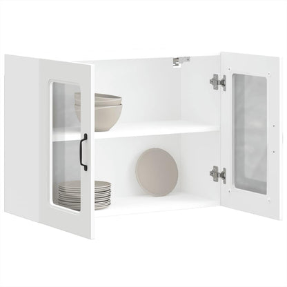 vidaXL Kitchen Wall Cabinet with Glass Door "Kalmar" White Engineered Wood