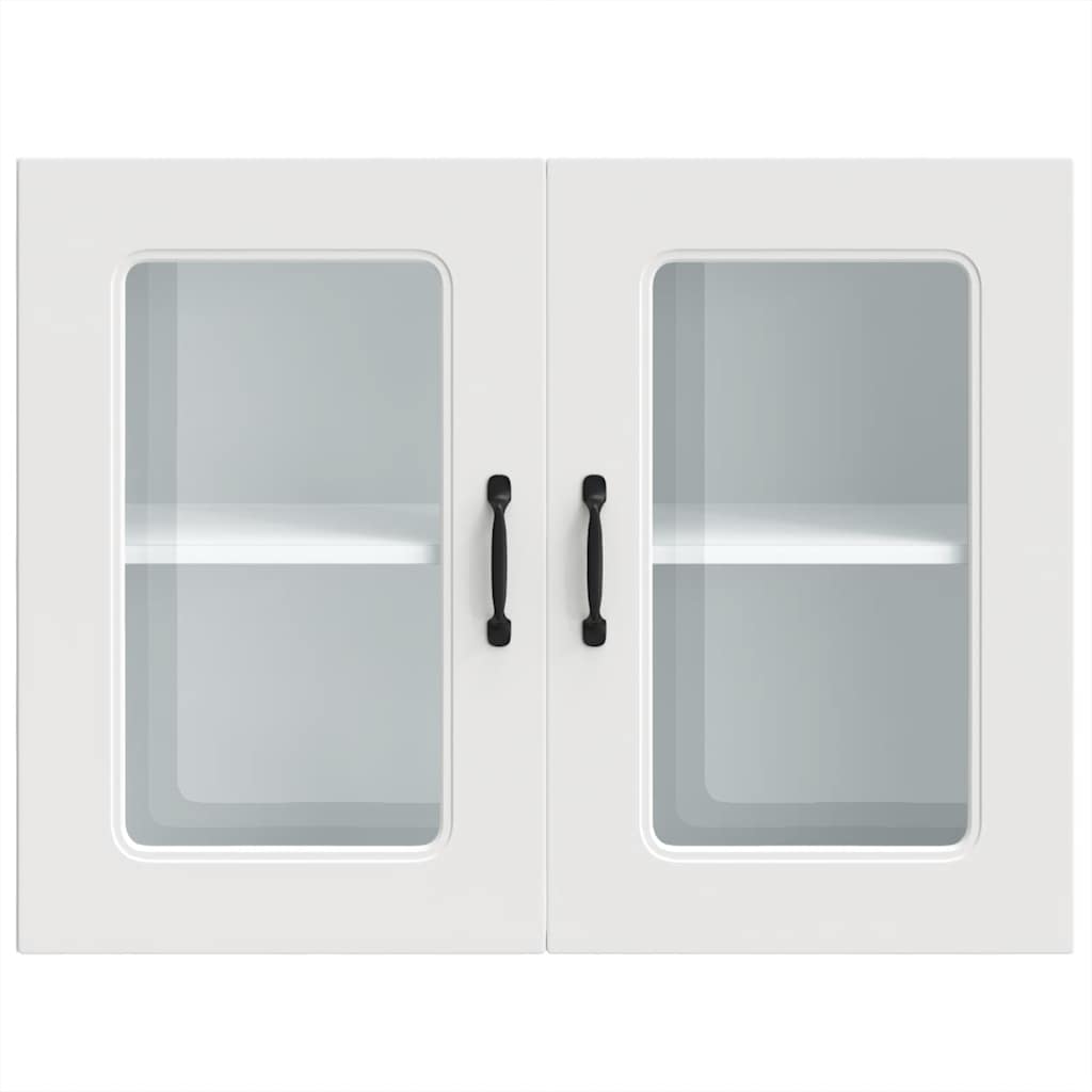 vidaXL Kitchen Wall Cabinet with Glass Door "Kalmar" White Engineered Wood