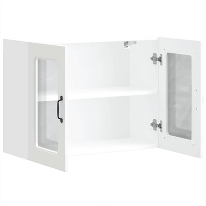 vidaXL Kitchen Wall Cabinet with Glass Door "Kalmar" White Engineered Wood