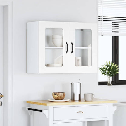 vidaXL Kitchen Wall Cabinet with Glass Door "Kalmar" White Engineered Wood
