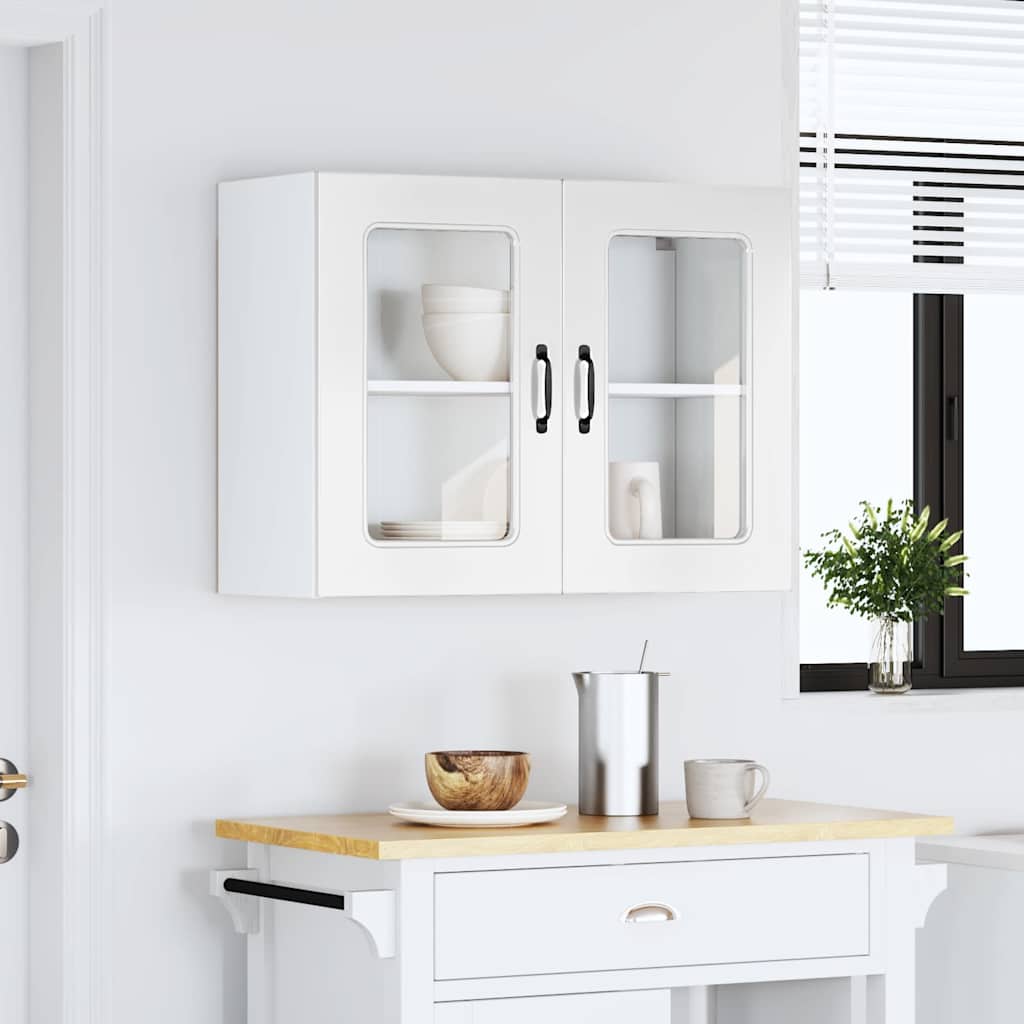 vidaXL Kitchen Wall Cabinet with Glass Door "Kalmar" High Gloss White