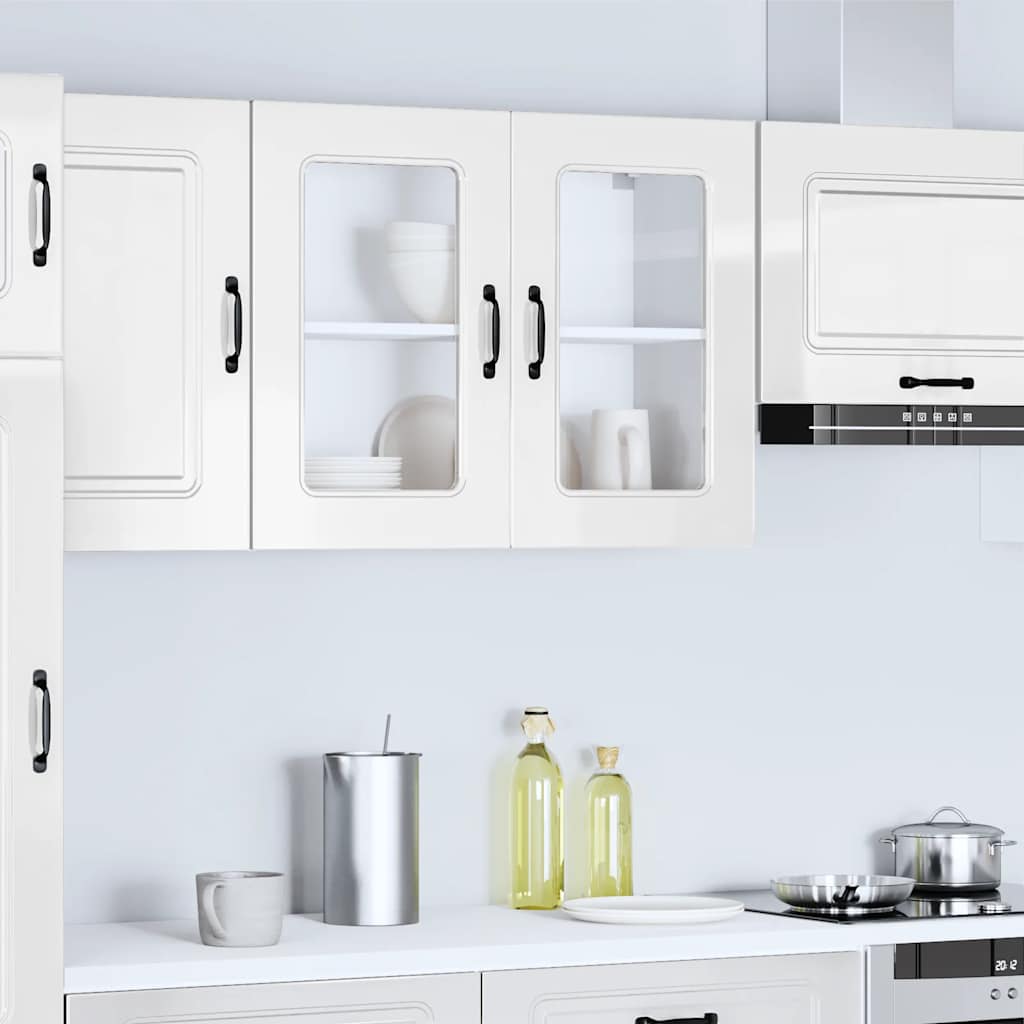 vidaXL Kitchen Wall Cabinet with Glass Door "Kalmar" High Gloss White