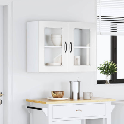 vidaXL Kitchen Wall Cabinet with Glass Door "Kalmar" High Gloss White