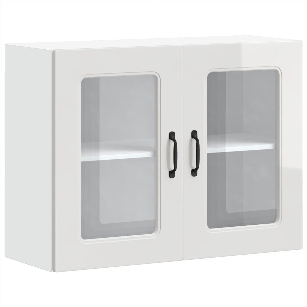 vidaXL Kitchen Wall Cabinet with Glass Door "Kalmar" High Gloss White