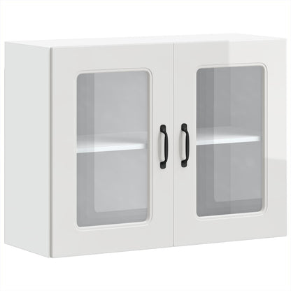 vidaXL Kitchen Wall Cabinet with Glass Door "Kalmar" High Gloss White