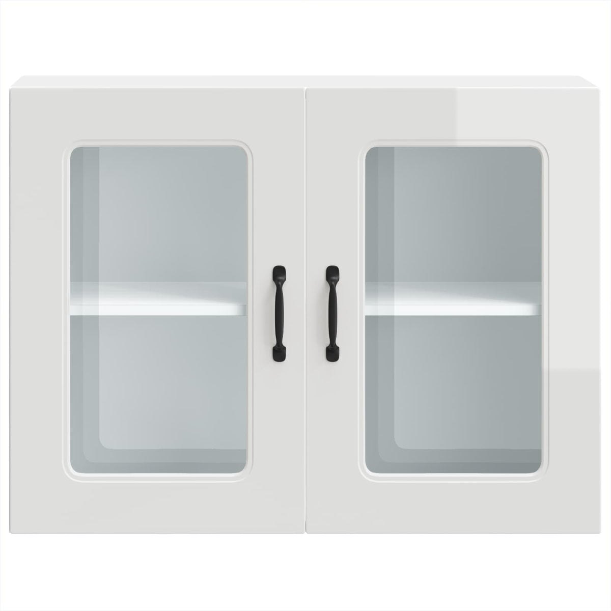 vidaXL Kitchen Wall Cabinet with Glass Door "Kalmar" High Gloss White