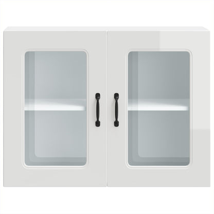 vidaXL Kitchen Wall Cabinet with Glass Door "Kalmar" High Gloss White