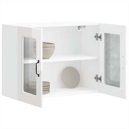 vidaXL Kitchen Wall Cabinet with Glass Door "Kalmar" High Gloss White