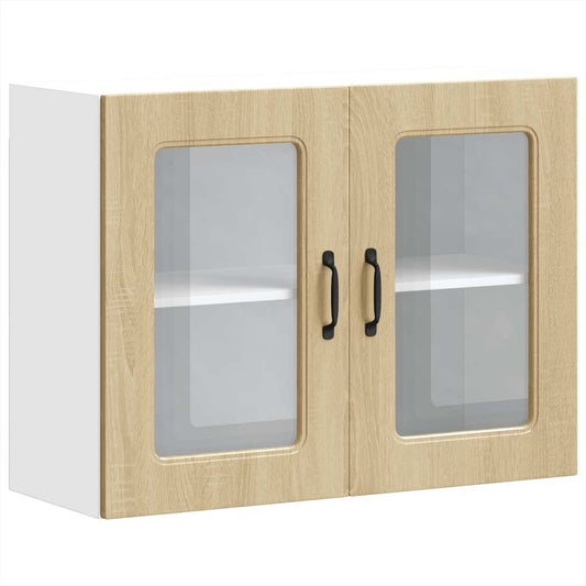 vidaXL Kitchen Wall Cabinet with Glass Door "Kalmar" Sonoma Oak Engineered Wood
