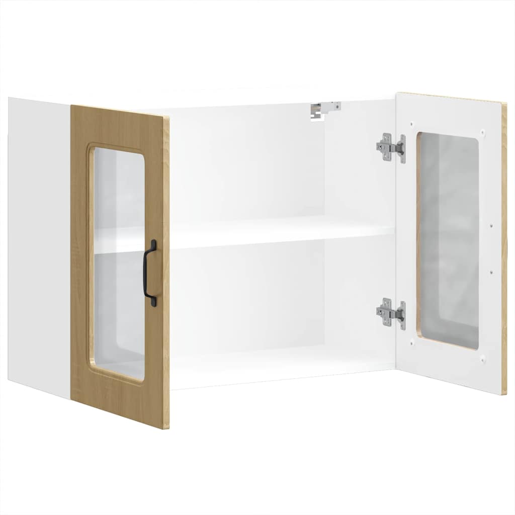 vidaXL Kitchen Wall Cabinet with Glass Door Kalmar Sonoma Oak Engineered Wood