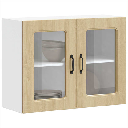 vidaXL Kitchen Wall Cabinet with Glass Door "Kalmar" Sonoma Oak