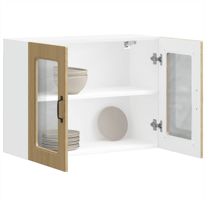 vidaXL Kitchen Wall Cabinet with Glass Door "Kalmar" Sonoma Oak