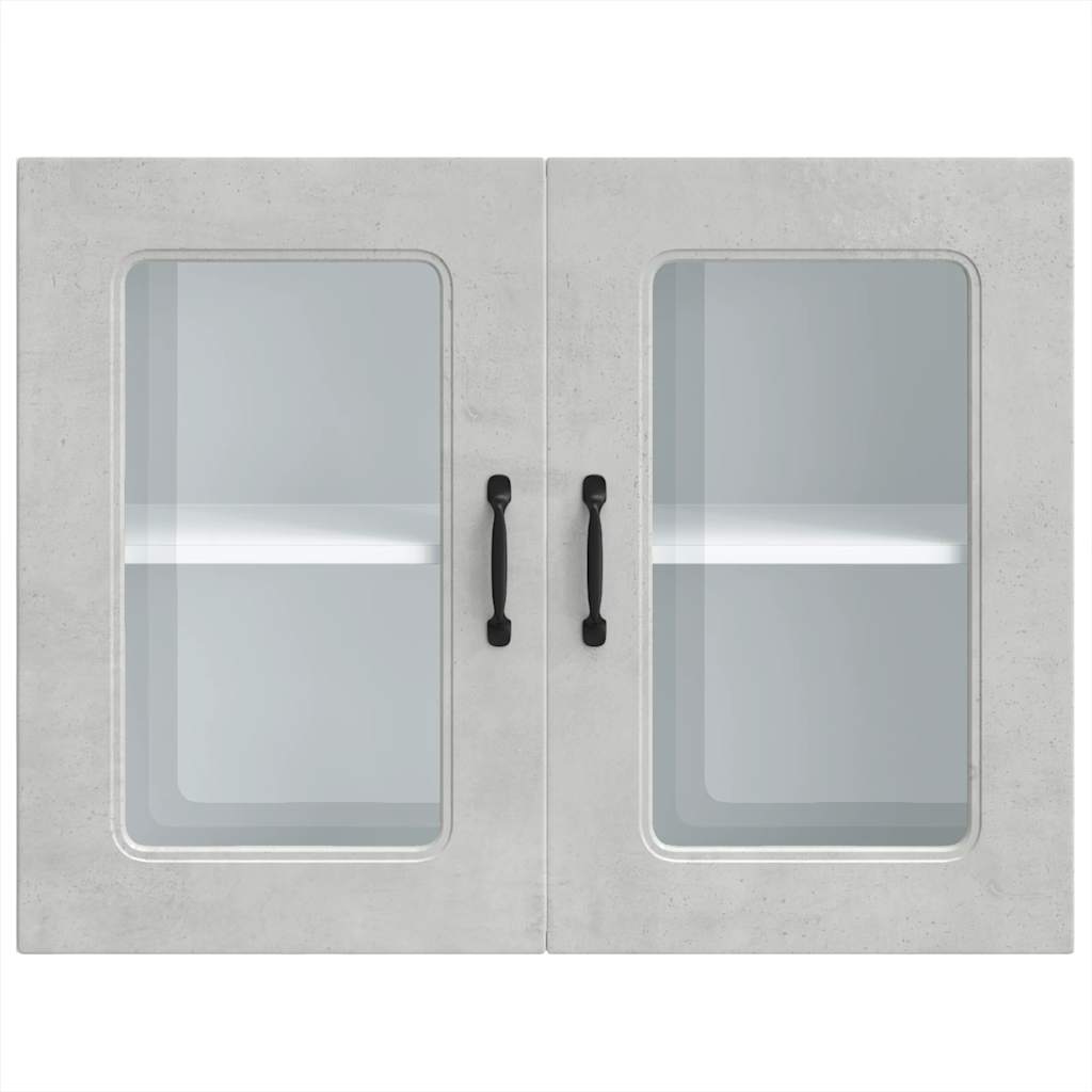 vidaXL Kitchen Wall Cabinet with Glass Door Kalmar Concrete Grey Engineered Wood