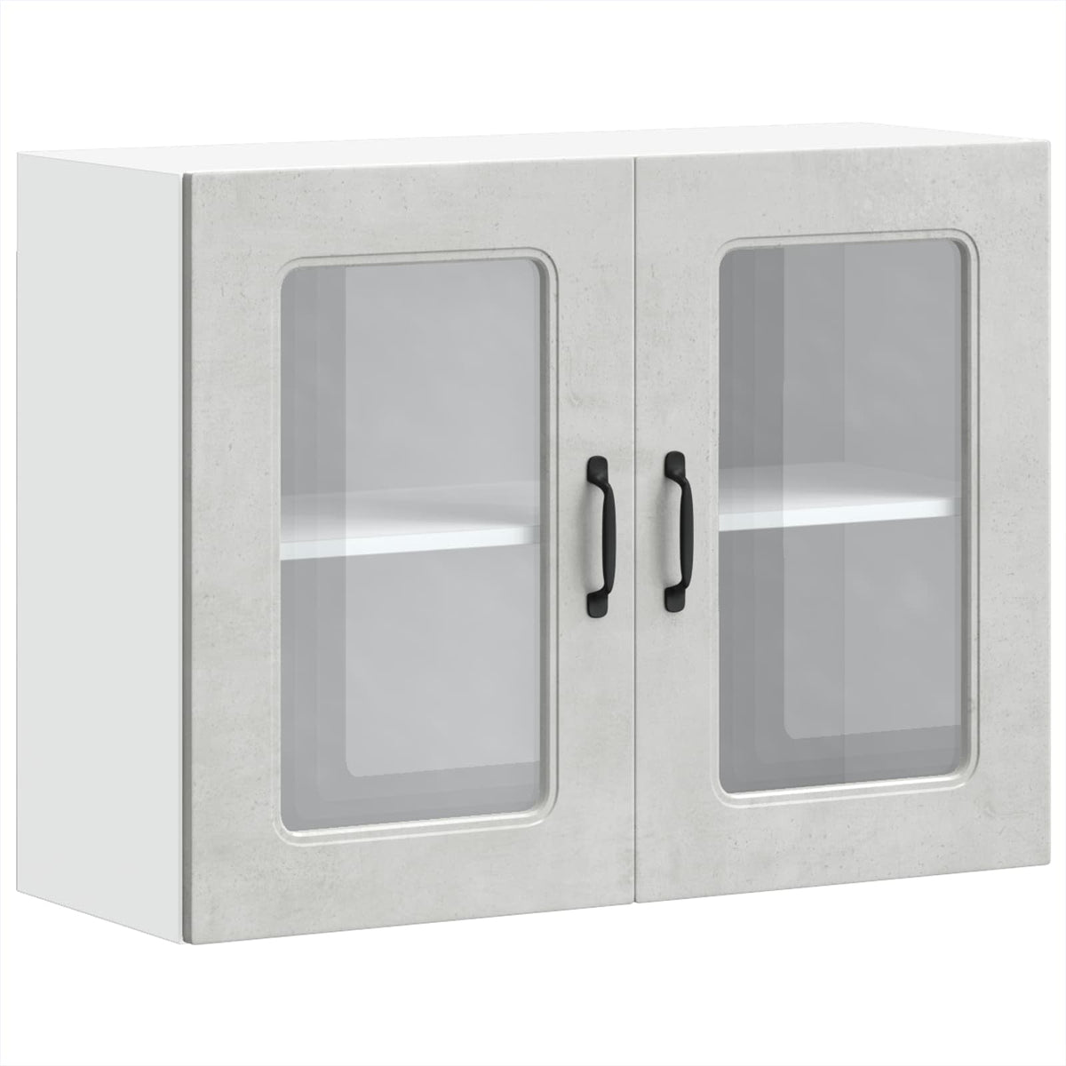 vidaXL Kitchen Wall Cabinet with Glass Door "Kalmar" Concrete Grey