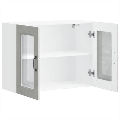 vidaXL Kitchen Wall Cabinet with Glass Door "Kalmar" Concrete Grey