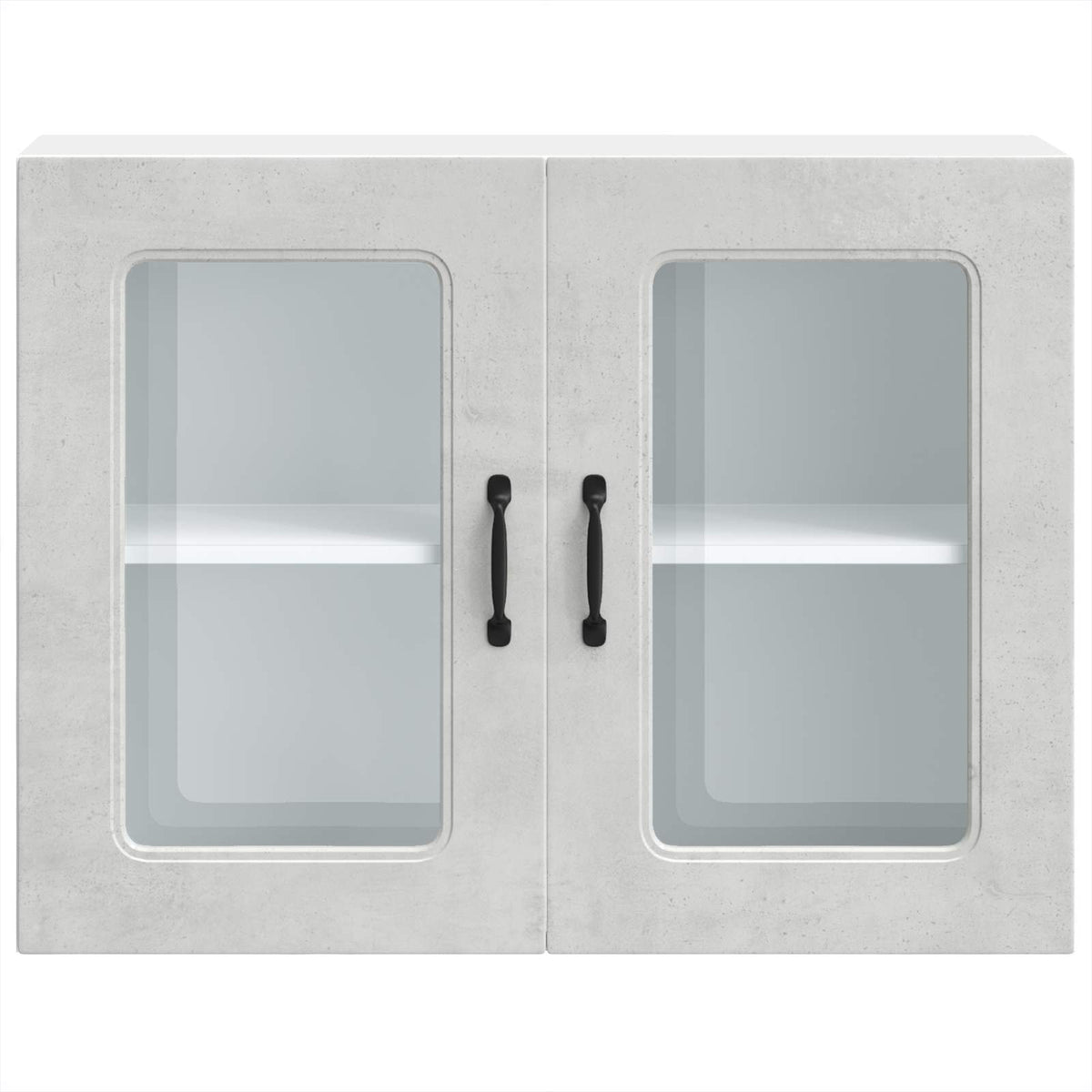 vidaXL Kitchen Wall Cabinet with Glass Door "Kalmar" Concrete Grey