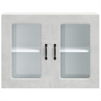 vidaXL Kitchen Wall Cabinet with Glass Door "Kalmar" Concrete Grey
