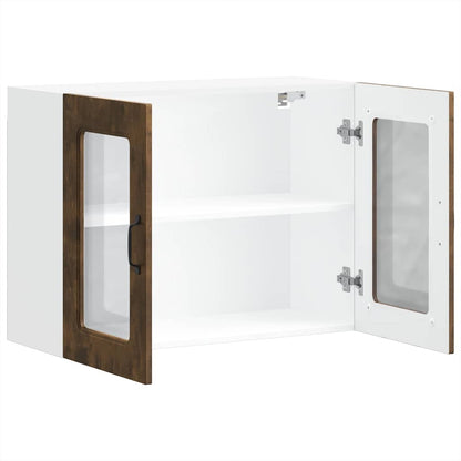 vidaXL Kitchen Wall Cabinet with Glass Door "Kalmar" Smoked Oak Engineered Wood