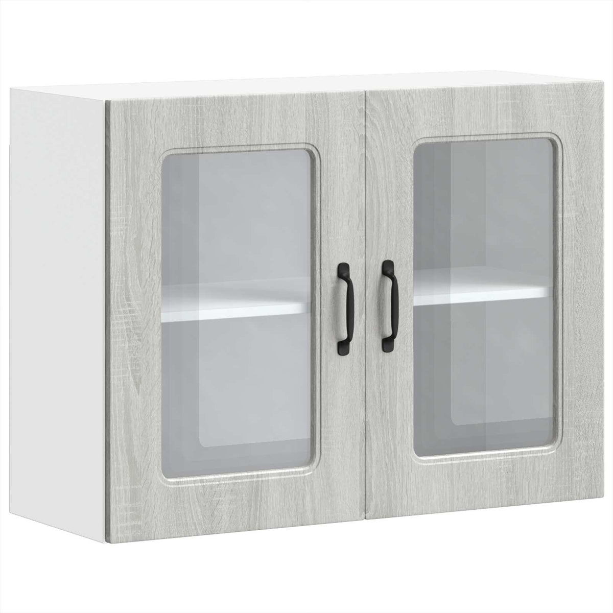 vidaXL Kitchen Wall Cabinet with Glass Door "Kalmar" Grey Sonoma