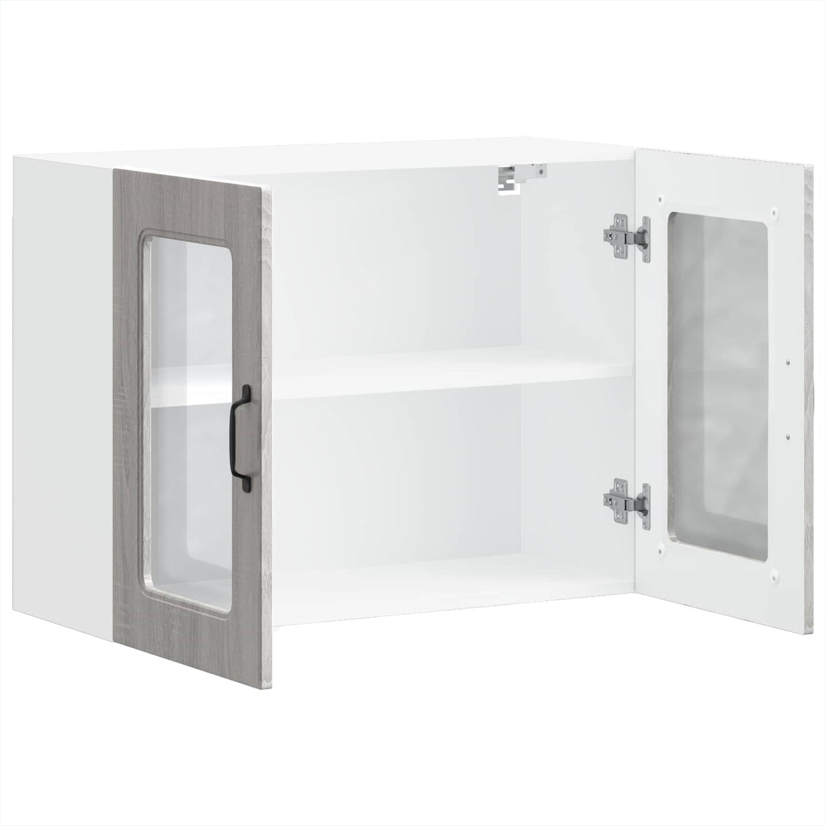 vidaXL Kitchen Wall Cabinet with Glass Door "Kalmar" Grey Sonoma