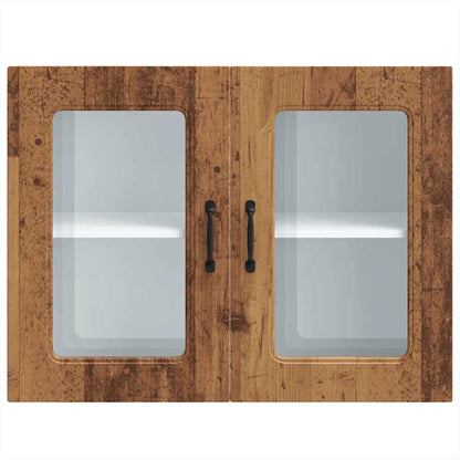vidaXL Kitchen Wall Cabinet with Glass Door Kalmar Old Wood Engineered Wood