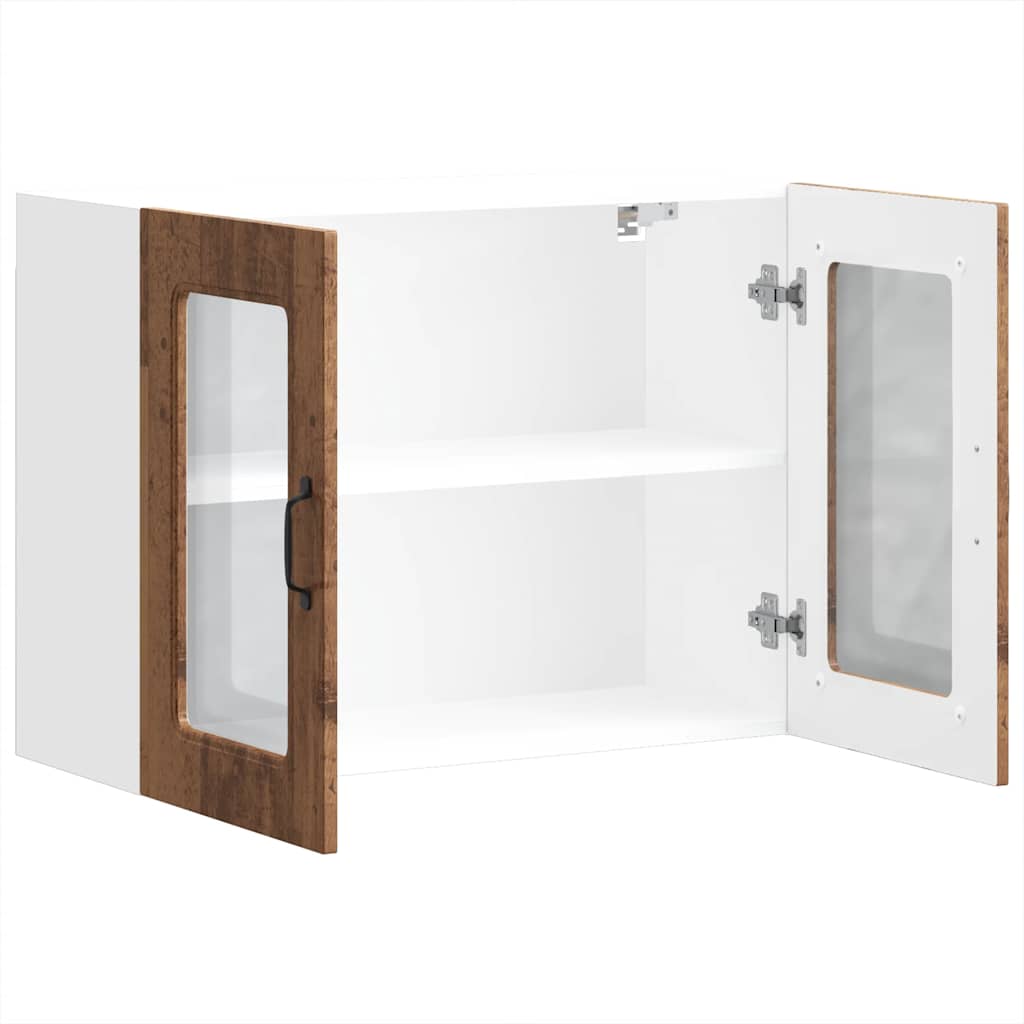 vidaXL Kitchen Wall Cabinet with Glass Door Kalmar Old Wood Engineered Wood