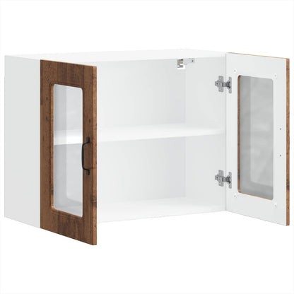 vidaXL Kitchen Wall Cabinet with Glass Door "Kalmar" Old Wood
