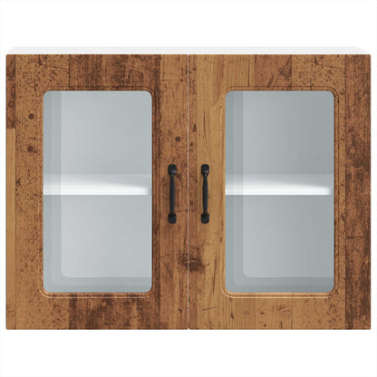 vidaXL Kitchen Wall Cabinet with Glass Door "Kalmar" Old Wood