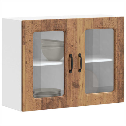 vidaXL Kitchen Wall Cabinet with Glass Door "Kalmar" Old Wood