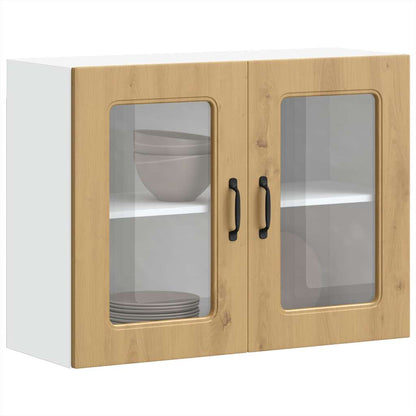 vidaXL Kitchen Wall Cabinet with Glass Door Kalmar Artisan Oak Engineered Wood