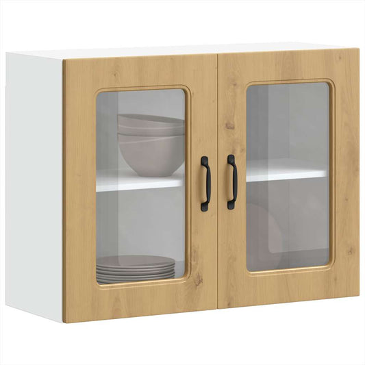 vidaXL Kitchen Wall Cabinet with Glass Door "Kalmar" Artisan Oak Engineered Wood