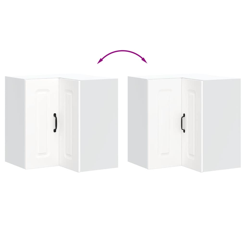 vidaXL Kitchen Wall Corner Cabinet "Kalmar" White Engineered Wood