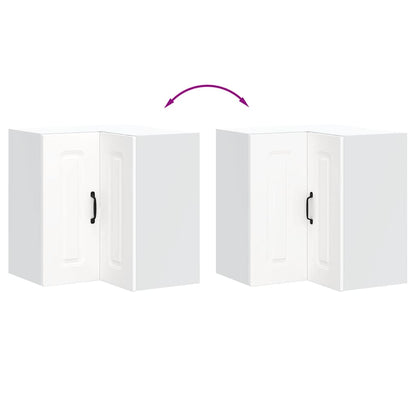 vidaXL Kitchen Wall Corner Cabinet "Kalmar" White Engineered Wood