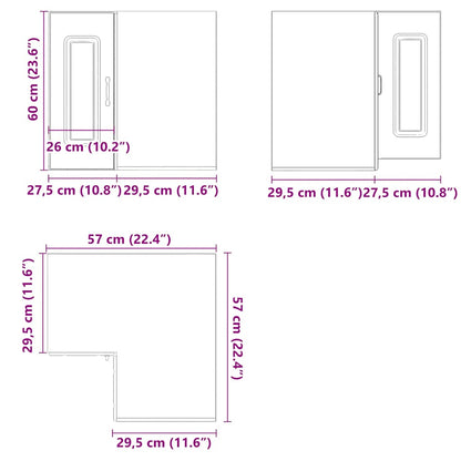 vidaXL Kitchen Wall Corner Cabinet "Kalmar" White Engineered Wood
