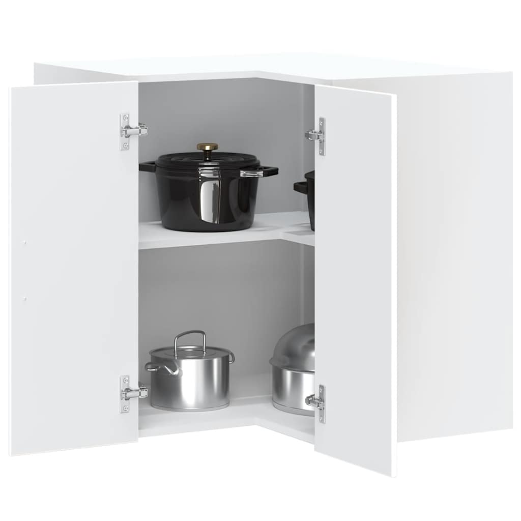 vidaXL Kitchen Wall Corner Cabinet "Kalmar" White Engineered Wood