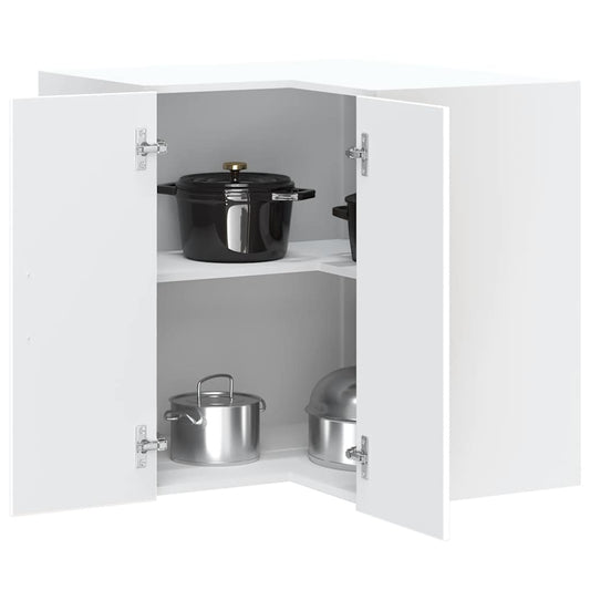 vidaXL Kitchen Wall Corner Cabinet "Kalmar" White Engineered Wood