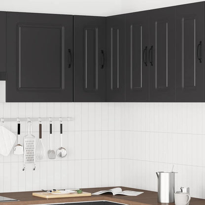 vidaXL Kitchen Wall Corner Cabinet "Kalmar" Black Engineered Wood