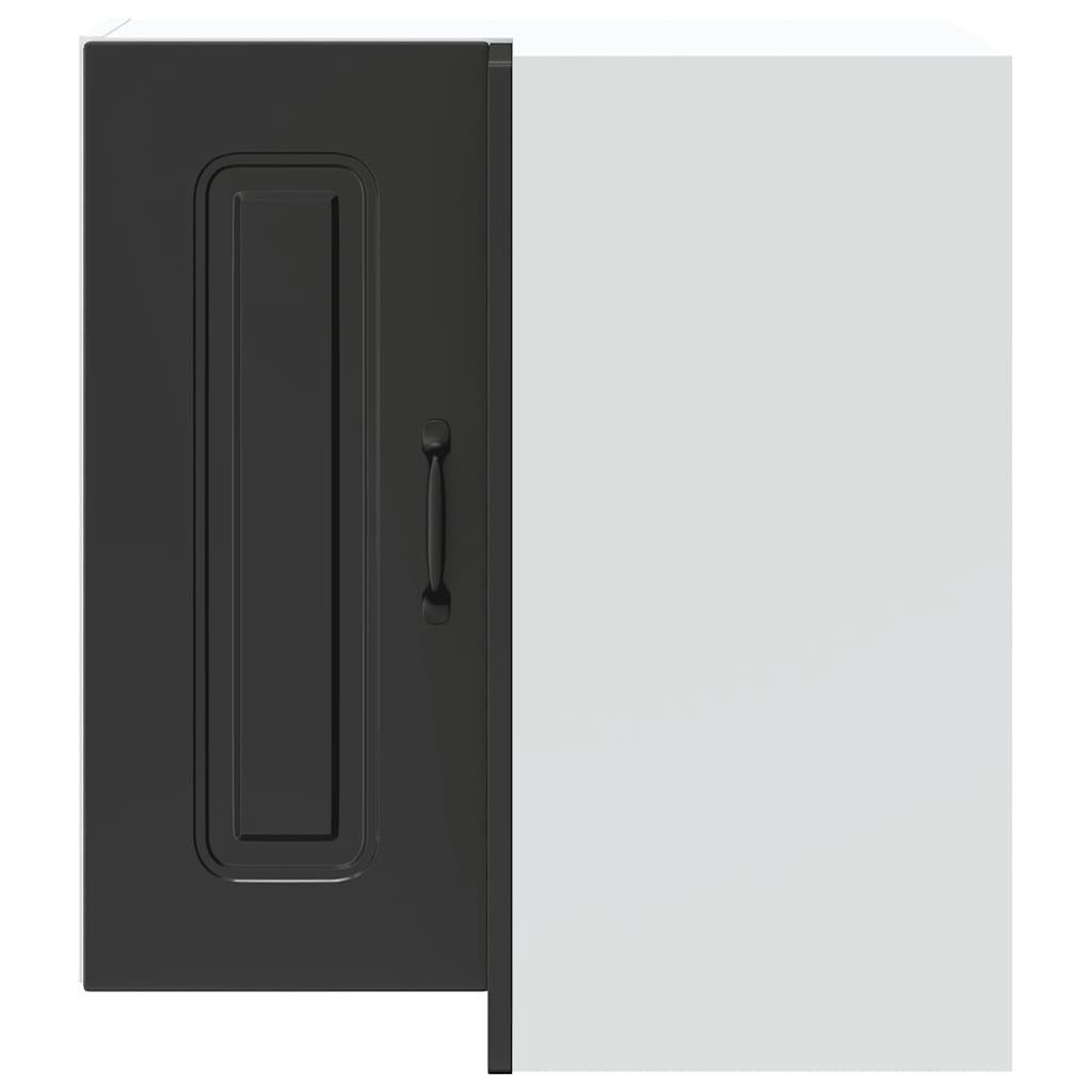 vidaXL Kitchen Wall Corner Cabinet "Kalmar" Black Engineered Wood