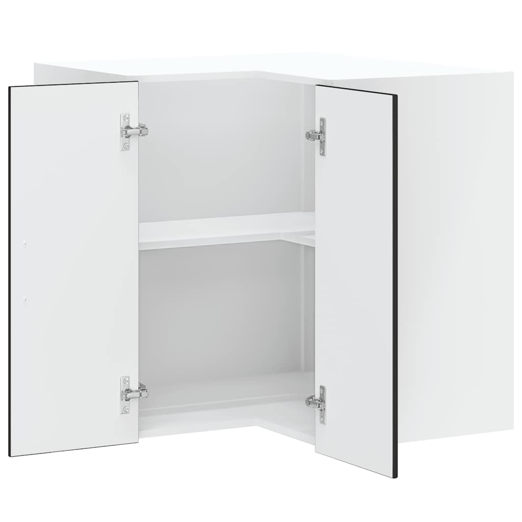 vidaXL Kitchen Wall Corner Cabinet "Kalmar" Black Engineered Wood