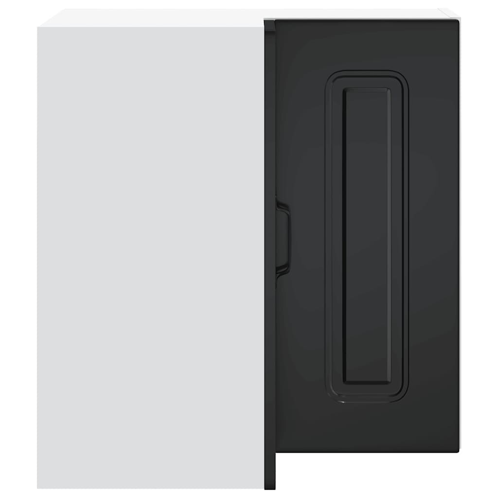vidaXL Kitchen Wall Corner Cabinet "Kalmar" Black Engineered Wood