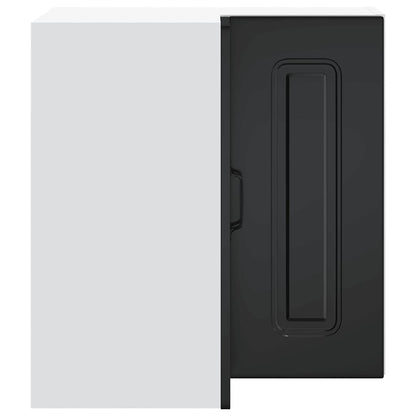 vidaXL Kitchen Wall Corner Cabinet "Kalmar" Black Engineered Wood